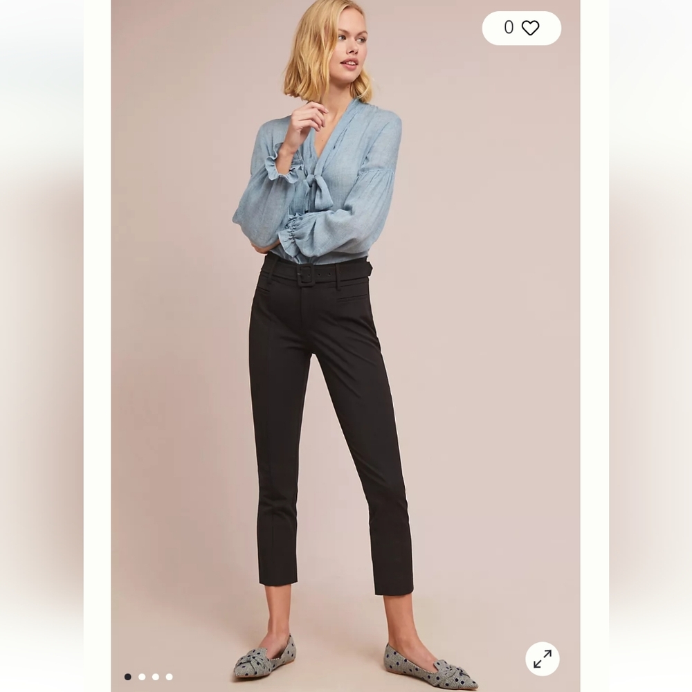 Anthropologie The Essentail Slim Black Trouser sz 6